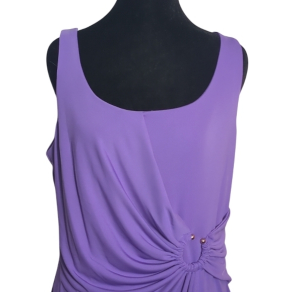 Anne Klein Medium O-Ring Sleeveless Sheath Midi Dress color Passion Purples $139 - Picture 6 of 12